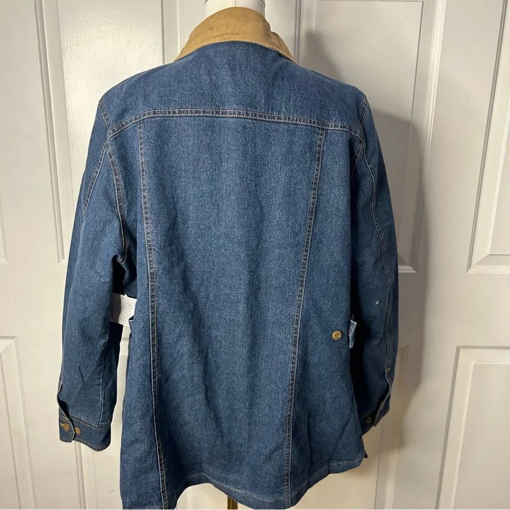 Chadwick Denim Barn Jacket, Flannel Lined, Faux Suede Lined Cuffs, Point Collar) - Picture 6 of 10